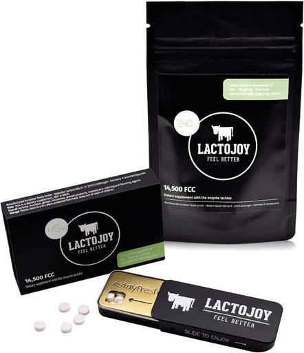 [BRSWYHT7C4MRYH37] LactoJoy Lactase Pills Bundle of 45 Pcs. and Refill Pack I Powerful Lactase Enzymes for Lactose Intolerance I Ultra Pure Lactase for Improved Digestion I No Silicon Dioxide, No Artificial Flavors