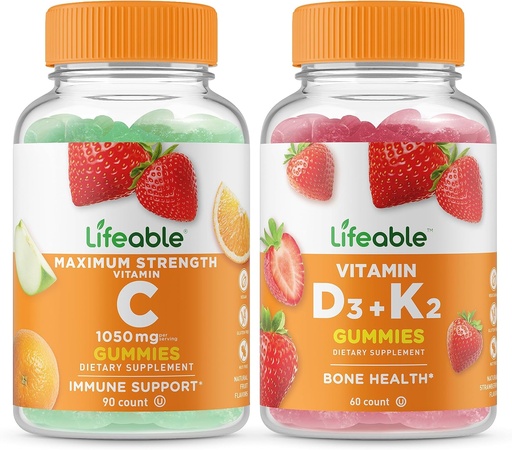 [BRSROZI6CUPGYDT7] C 1050mg + D3 bitamina + K2, Gummies Bundle - Tasting Handia, bitamina osagarria, Gluten Free, GMO Free, Chewable Gummy