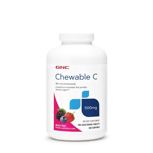 [BRSWIFYMOMCWKFQ3] GNC Vitamin C 500mg, Provides Immune Support, Mixed Fruit, 180 Servings