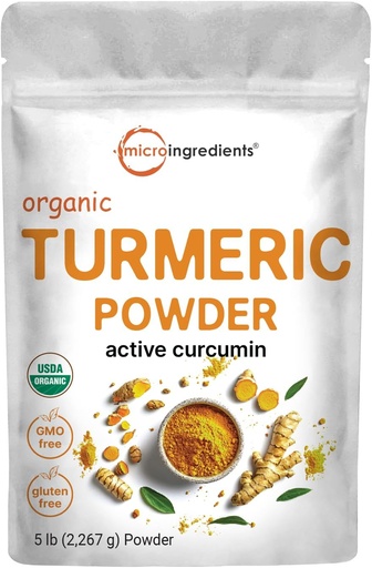 [BRSRAFIQB4NWGDQ4] Organic Turmeeric Powder, 5 kiloa ...Rich in Active Curcumin ... Pure Turmeeric Supplement ... Antioksidantti Tuki Joint & Immuno Healthille...