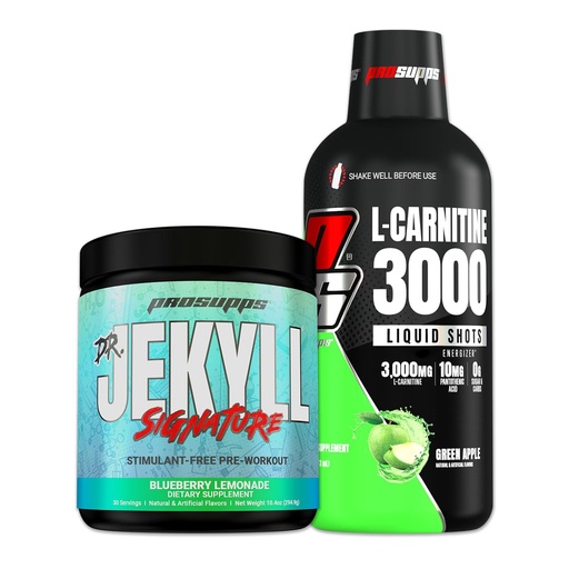 [BRSRMZIKBAOWEELH] ProSupps L-Carnitine 3000 Green Apple and Dr. Jekyll Signature Blueberry Lemonade Bundle
