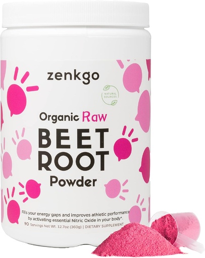[BRSRMGAZC4BGKHTP] Organic Beet Root Juice Powder, from Raw Beet Extract, Highly Concentrated & Higher Potency, Natural Nitrites & Antioxidants for Detox, Energy, Circulation, Workout Recovery, Daily Superfoods(12.7 Oz)