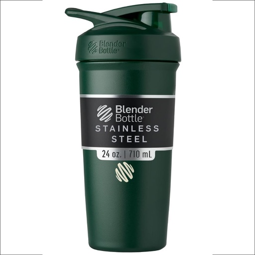 [BRSW2CARAQIG22DV] BlenderBottle Sport Insulated Stainless Steel Shaker Bottle with Wire Whisk, 24-Ounce, Forest – Protein Shakes & Hydration for Athletes & Fitness Enthusiasts, Easy Mixing, Keeps Drinks Cold, Lockable Lid