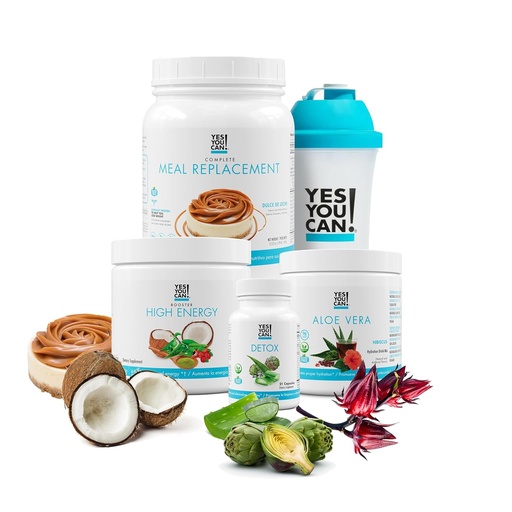 [BRSW2AL3PNYROCDB] Yes You Can! Detox Plus Kit (Meal Replacement Cookies and Cream, Aloe Vera Hibiscus) - Complete Meal Replacement Powder, High Energy Shake Booster, Aloe Vera Detox Supplement, Health Transformation