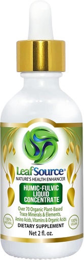 [BRSRMBD6PJYGOCQV] LEAFSOURCE Humic Fulvic Acid Liquid 2oz Trace Minerals with Electrolytes Collagen Vitamins Superior Humic to Fulvic Ratio More Energy Gut Health Joint Health Immune Support Hydration 180 serv
