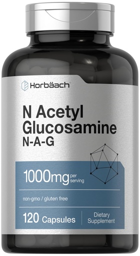 [BRSROFI7CRYAYGTB] Horbaach N-Acetyl Glucosamine 1000 mg | 120 Capsules | N-A-G Supplement Pills | Non-GMO & Gluten Free
