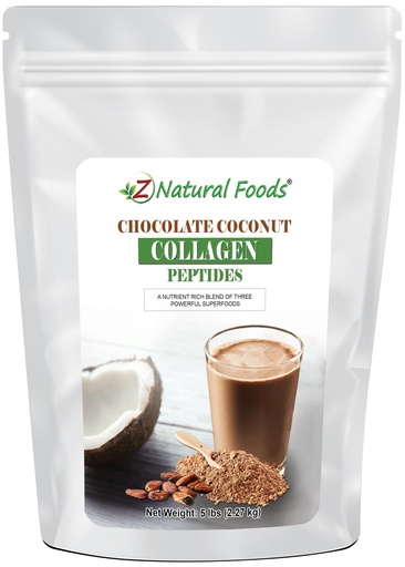 [BRSWGAQQBEORM33U] Chocolate Collagen Peptides Made With Coconut Milk Powder - 5 lb - Delicious Taste + Zero Sugar - Hydrolyzed Collagen + Organic Cacao + Coconut Milk Powder - Gluten Free & Non GMO