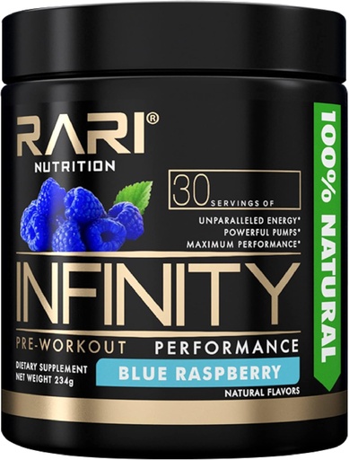 [BRSWKHD2C4NQ4DLF] Infinity Pre Workout Performance - Pre Workout für Frauen und Männer, Hochleistungs-Energie-Pulver - 30 Portionen - Blau Himbeer