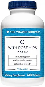 [BRSWIYTYOEDRAYD2] The Vitamin Shoppe Vitamin C 1,000MG with Rose HIPS, Antioxidant That Supports Immune and Cardiovascular Health, Rose HIPS Provide A Natural Source of Vitamin C (300 Tablets)