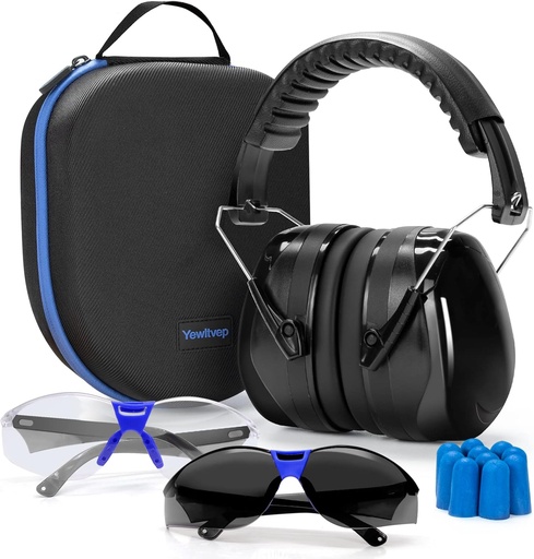 [BRSW2GATOICWOGQ7] Yewltvep Shooting Ear Protection Gun Range Ear Protection with Earmuffs, Gun Safety Glasses, Earplugs, Hard Storage Case