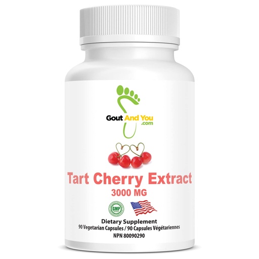 [BRSWKFTZOYARS3TG] Gout and You Tart Cherry Extract | 3000 mg Per Serving | 90 Vegetarian Capsules | Gluten-Free