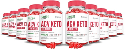 [BRSRMYICCQPA4DLH] (10 Pack) Simpli Health Keto ACV Gummies Advanced Formula 1000MG Ketonature Keto Gummies Apple Cider Vinegar Formulated with Pomegranate Beet Juice Powder B12 Vegan Non GMO 600 Gummys