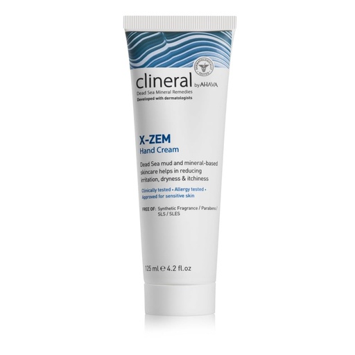 [BRSWI232OZ5QA2QZ] AHAVA Clineral X-Zem Hand Cream - Relieves discomfort from dermatitis, fights redness, dryness & itchiness, softens dry & rough patches, with Hippophae Oil, Shea Butter & Osmoter, 4.2 Fl.Oz