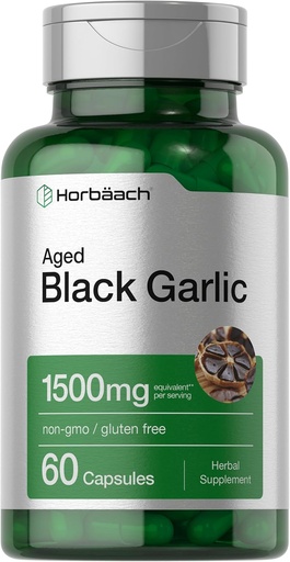 [BRSWGGIEOV6GODIU] Horbäach Aged Garlic Extract Kapsułki 1500mg 124; 60 Hrabia 124; Fermentowany suplement DEV124; Non-GMO, Gluten Free