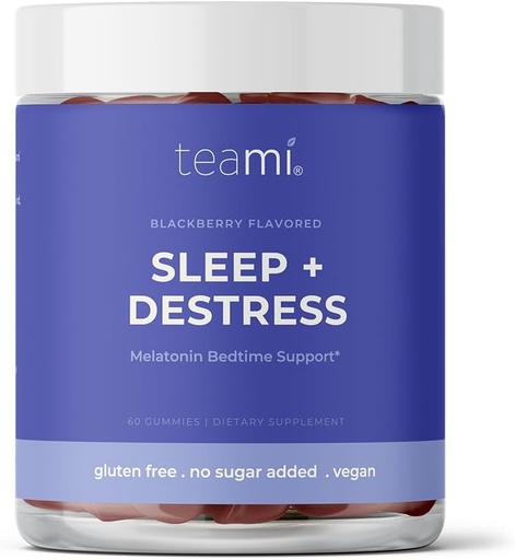 [BRSROHQNDJ7BGHLH] Teami Sleep + Destress, Melatonin Bedtime Support Gummy Vitamin