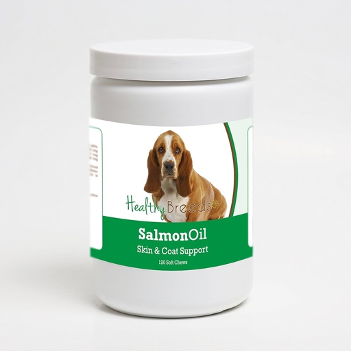 [BRSWGEICCIJRQ2DB] Healthy Breeds Basset Hound Salmon Oil Soft Chews 120 Count