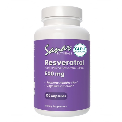 [BRSRA2QDDEIWE3Q3] Sanar Naturals Resveratrol Supplement 500 mg – Supports Healthy Aging, Cognitive Function, and Heart Health - Plant Based Trans Resveratrol - Vegan, Non-GMO, 120 Capsules