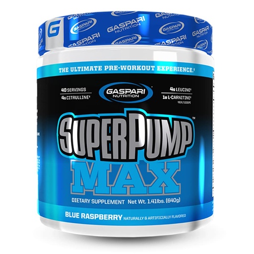 [BRSWKEIGOR4RE3LO] Gaspari Nutrition SuperPump MAX, The Ultimate Pre Workout Powder, Sustained Energy Preworkout, Nitric Oxide Booster, Muscle Growth, Recovery & Replenishes Electrolytes (40 Serving, Blue Raspberry Ice)