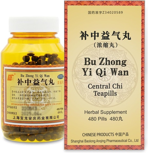 [BRSROCQHPIMW2HI7] Травяные добавки Bu Zhong Yi Qi Wan 480 ct (60 сервировок, размер экономики), Центральная чайная таблетка Чи, поддерживает здоровую селезенку и желудок