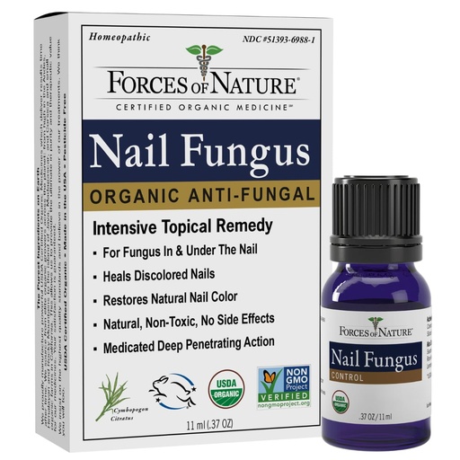 [BRSWIZQYB4MQKHT2] Forces of Nature Toenail Nail Fungus Treatment, Organic Antifungal Restores Appearance of Toenails and Fingernails, Homeopathic Medicine for Cracked, Dry, Damaged & Discolored Nails, 11ml (0.37 fl oz)