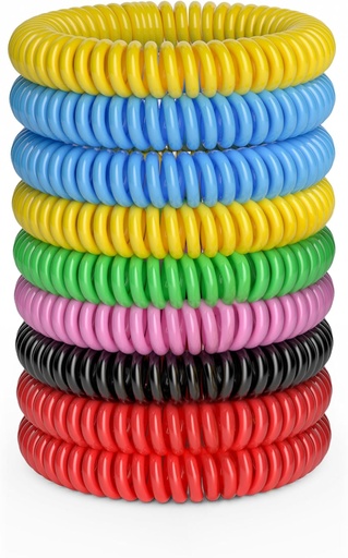 [BRSWY2QZAQFGGYA6] 12 Pack Mosquito Bracelets, Mosquito Bands for Adults and Kids with Individually Wrapped & DEET Free, Natural and Waterproof Wristbands Citronella Bracelets for Camping Hiking