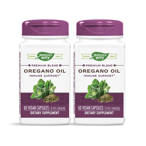 [BRSWGBT2AR7AO3YZ] Nature's Way Oregano Oil 75-85% Carvacrol per Capsule, Vegetarian, 60 Vegetarian Capsules, Pack of 2