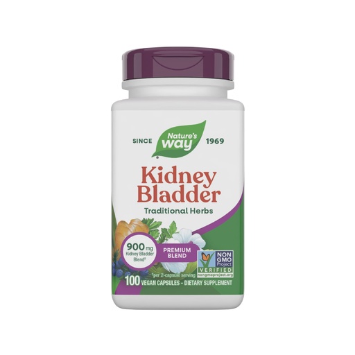 [BRSWIYTYO4GBCCDK] Nature's Way Kidney Bladder Premium Blend, Traditional Herbs Supplement, 900 mg per 2-Capsule Serving, Non-GMO Project Verified, Vegan, 100 Capsules (Packaging May Vary)