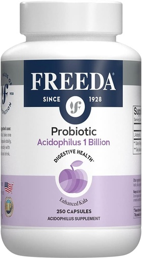 [BRSWYCDROB5QYHTX] FREEDA Acidophilus Probiotic 1 Billion CFU - Lactobacillus Acidophilus Probiotics for Women &amp; Hombres - Probióticos para la Salud Digestiva - Gut Health Supplements for Women &amp; Men (250 cápsulas)
