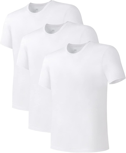 [BRSW2AQRCUARUGQ6] DAVID ARCHY Mäns Undershirts Combed Cotton T-shirt Soft Moisture-Wicking Undershirt Crew Neck eller V Neck Tees 3 Pack