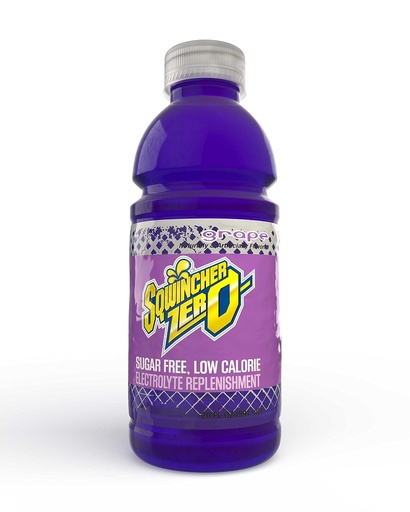 [BRSWIZQYAQIAODTY] Sqwincher Zero Activity Drink Bottles | Grape Flavored | Sugar Free | Low Calorie | Low Sodium | Ready-To-Drink | Electrolyte Replenishment Hydration Drink | 20 oz (Case of 24)