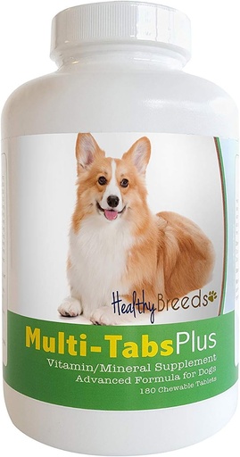 [BRSWKHY3BEPAY3Y4] Veselīgas šķirnes Pembroke Velsas Corgi Multi-Tabs Plus košļājamās tabletes 180 Skaits