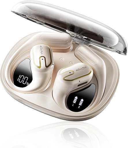 [BRSRAGAQOAJWY2DJ] Open Ear Headphones Earbuds wireless - 5.4 Bluetooth Ear Buds with LED Digital Display IPX7 Waterproof, Wireless Headphones Touch Control Air Conduction Stereo Sound with 18.2mm Drivers 80H Playtime