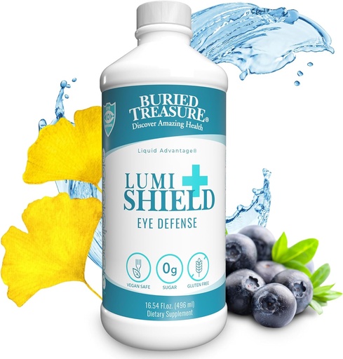 [BRSWGFI3A55RYCYU] Buried Treasure LumiShield Plus - Peppermint Flavor 16 oz. Soporte de saúde ocular no suplemento líquido
