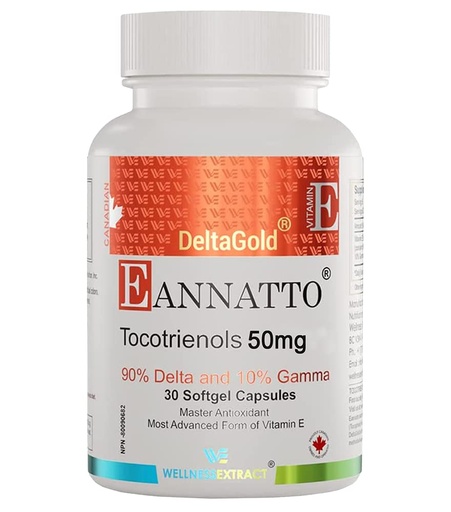 [BRSRM23ROUPG2D35] WELLNESS EXTRACT Eannatto Tocotrienols Deltagold Vitamin E Supplements Softgels, Tocopherol Free, Non-GMO, Gluten Free & Antioxidant (50MG 30 Softgels)