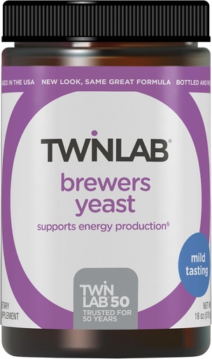 [BRSWIYQCBMAAMF3Y] Twinlab Brewers Yeast - with Vegan Protein, Vitamins, Minerals, Amino Acids, and Trace Elements - Men's and Women's Vitamins with Nutritional Brewers Yeast - 18 oz