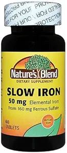 [BRSWGZICBB6Q4CAU] Nature's Blend Slow Iron 50mg, 60 Tablets Per Bottle (Pack of 2)