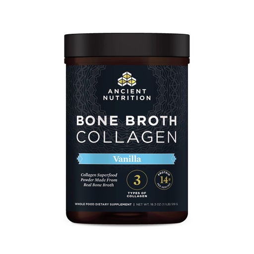 [BRSWKHD7AIIAKYDJ] Ancient Nutrition Collagen Powder, Bone Broth Collagen, Vanilla, Hydrolyzed Multi Collagen Peptides, Supports Skin and Nails, Joint Supplement, 30 Servings, 18.3oz