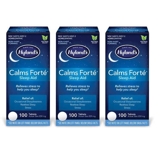 [BRSWGHAODINBSC33] Hyland’s Calms Forte' Sleep Aid Tablets, Natural Relief of Nervous Tension and Occasional Sleeplessness, 100 Count (Pack of 3)