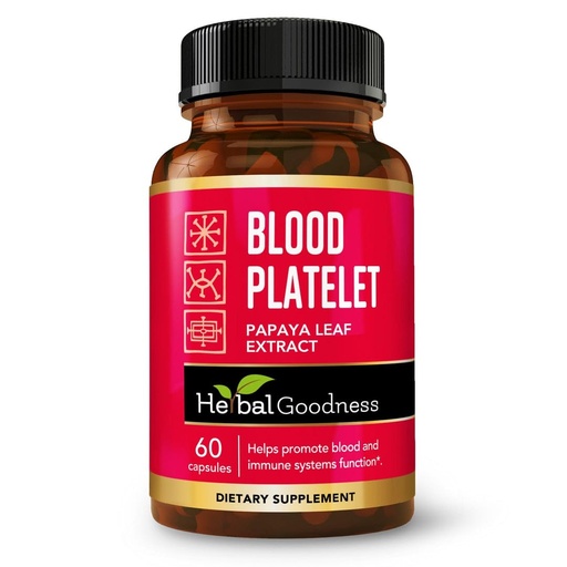 [BRSROAAODICB6C3P] Herbal Goodness Papaya Leaf Extract Capsules - Bone Marrow & Blood Platelets Supplement | 600mg High Potency with Digestive Enzymes for Digestion, Immunity & Gut Health | Non-GMO, Vegan - 60 Count
