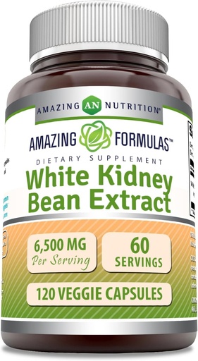 [BRSRO2Y7AAAWEF3A] Amazing Formulas White Kidney Bean Extract 6500 Mg · 124; Vegetariske Kapsler er 124; Non-GMO-er er 124; Glutenfri er 124; Lavet i USA (1 Pack er 124; 120 Tæl)