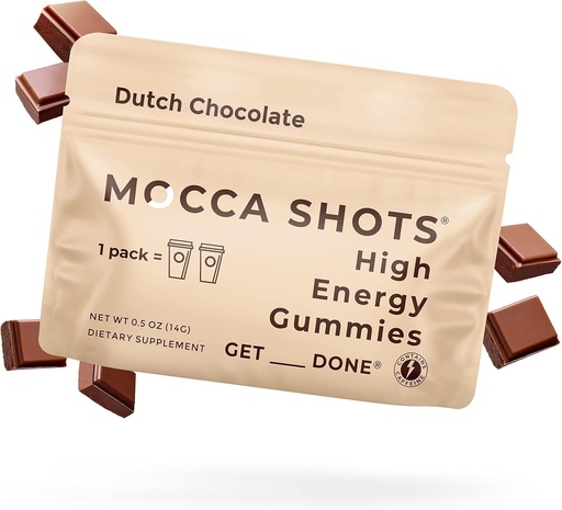 [BRSW2ZQNOYCQ4HTH] SGC Seattle Gummy Company Caffeine Energy Gummies 12-Pack, Dutch Chocolate Mocca Energy Chews, Nootropic, Vegan, Plant-Based, Gluten Free, 200mg Caffeine