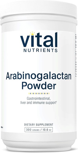[BRSWIYYEBAMREDQ5] Vital Nutrients Arabinogalactan Powder | Vegan Prebiotic Fiber Supplement for GI Health, Liver, and Immune Support* | Gluten, Dairy, Soy Free | Non-GMO | 300g