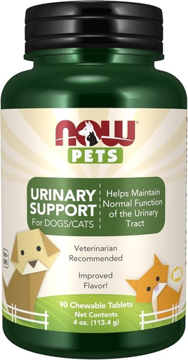 [BRSWKZIGA4NQCHAZ] NOW Foods Pet Health, Urinary Support Supplement, Formulated for Cats & Dogs, NASC Certified, 90 Chewable Tablets