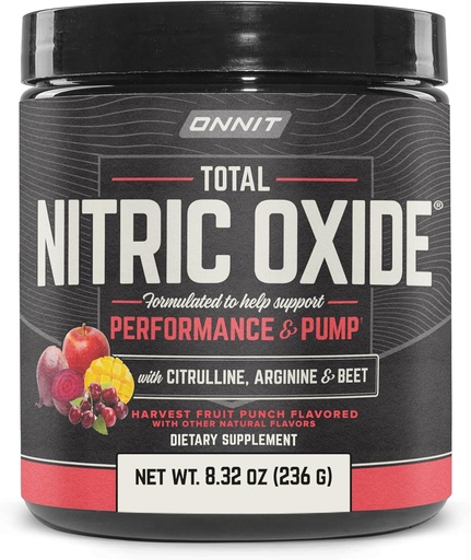 [BRSWGBDQCMFAM33P] ONNIT Total Nitrooxide Øvelse Performance Powder, IGEN ™ Non- GMO Tested, Fruit Punch Flavor, Coffeine- Free Dietary Supplement til støtte muskelvækst med NO3- T Arginin Nitrat, 20 Servere