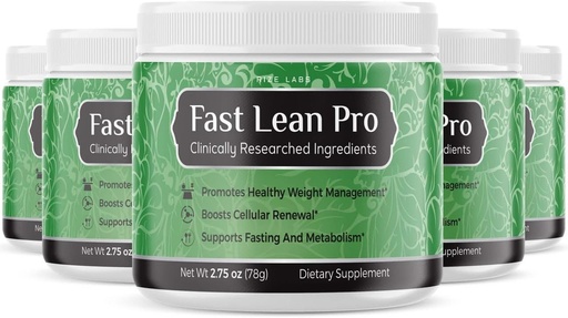 [BRSROHACBB5AKHLF] rize labs Fast Lean Official Pro Advanced Formula Supplement, Hydration BCAA Drink Capsules in a Jar, Easy to Scoop and Tastes Great - Pack of 5(120 Servings)