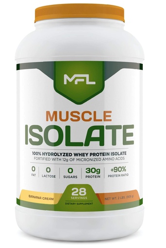 [BRSWIBAPBIIAECQV] MFL 100% Isolate Protein l 30g of Protein l 12g Amino Acids l Keto Friendly l Low Carbs l 2 lbs. (Banana Cream)