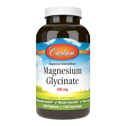[BRSWYFT2DIFRUELX] Carlson – Buffered Magnesium, 400 mg – Gentle Absorption for Heart & Muscle Function, Bone Support, 240 Tablets