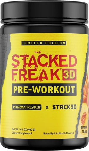 [BRSRAZIEDEPBOCIU] Pharmafreak X Stack3D: Stacked Freak 3D pred tréningom PWO - Limited Edition - Mango Peach - 14.1 oz (400 g)