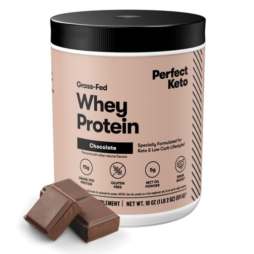 [BRSWGGIPCIPRMDIU] Perfect Keto Pure Whey Protein Powder Isolate Delicious 100% Grass Fed Meal Replacement Shake No Artificials, Gluten Free, Soy Free, Non-GMO (Chocolate)