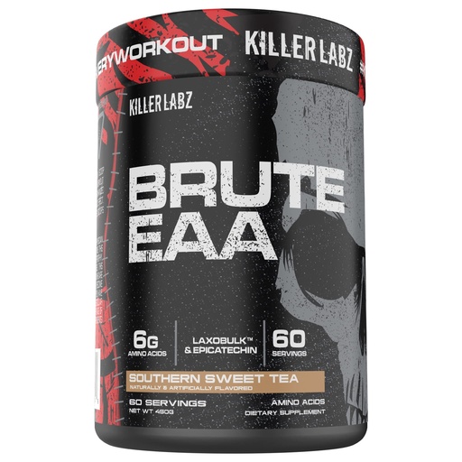 [BRSROYA3BF5QEFYV] KILLER LABZ Brute EAA Branched Chain & Essential Amino Acids | 6g of Aminos to Accelerate Recovery and Lean Mass Gains 60 Servings (Southern Sweet Tea)
